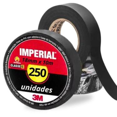 Imagem de 250 Rolos Fitas Isolante Imperial Slim 18x10 metros 3M