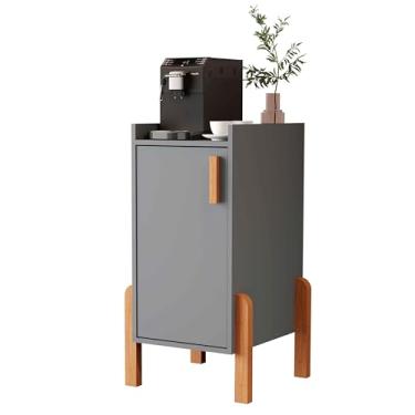 Imagem de Armário Poseidon e Cantinho do Café com Pés em Madeira e uma Porta. (Cinza)