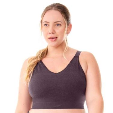Imagem de Top Fitness Plus Jacquard com Bojo Removível Sem Costura Açaí Zee Rucc