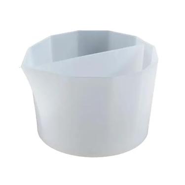 Imagem de 1 copo dividido para derramar tinta, copos de mistura de silicone reutilizáveis, ferramenta de moldagem de resina para artesanato DIY, ferramentas de artesanato de forma irregular fácil de limpar para