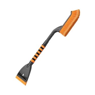 Imagem de Escova de neve 2 em 1 27" e raspador gelo para para-brisa carro - Design destacável calibre pesado com punho espuma ergonômico, para carros, caminhões SUVs(Orange)