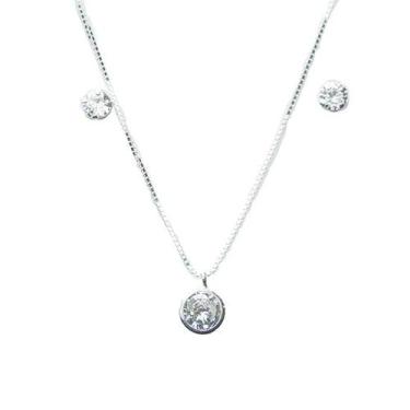 Imagem de Conjunto Ponto de Luz Zircônia Cristal Prata 925 - CristaisdeCurvelo