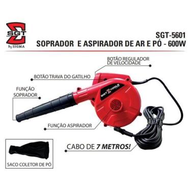 Imagem de Soprador e Aspirador de Pó 600W Sigma Tools SGT 5601 com Saco Coletor 