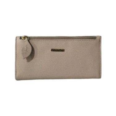 Imagem de Carteira Brilho da Pele Couro Feminino - Creme