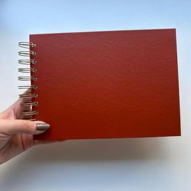 Imagem de Álbum de Fotos Scrapbook Grande 23x25cm e A5-30 Folhas Brancas 240g para Projetos Criativos e Preservação de Momentos Especiais (A5 (14,8x21cm),Terracota)