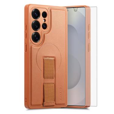 Imagem de Asuwish Capa de celular para Samsung Galaxy S25 Ultra 5G com protetor de tela magnético e alça Wrise Suporte rígido de carregamento sem fio S25Ultra 25S S 25 25Ultra 6,9 2025 feminino masculino