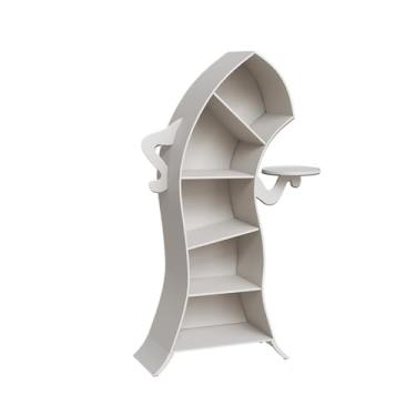 Imagem de Estante de armazenamento criativa para sala de estar, armário Akimbo, armário de armazenamento de quarto, prateleira de livros moderna (branca)