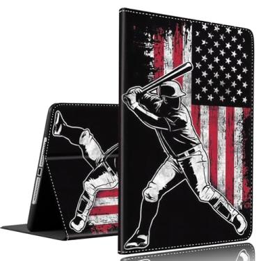 Imagem de Capa para Samsung Galaxy Tab S10 Lite/S10 FE 2025/ S9 FE 27.7 cm/ S9 27.9 cm 2023, capa dobrável de encaixe fino com hibernar/despertar automático para Galaxy Tab S10 Lite, bandeira de beisebol dos