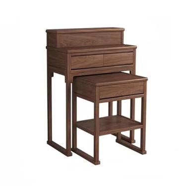 Imagem de KEG801302 Suporte para santuário, mesa de meditação, alta e baixa, combinação de casa, mesa de altar de buda de madeira