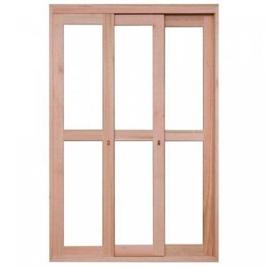 Imagem de Porta de Madeira Balção de Correr 213x160cm com Batente 14cm Ewk 420 R