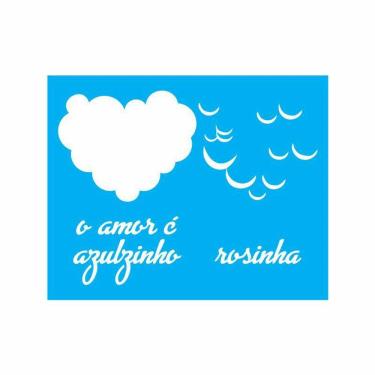 Imagem de Stencil Tamako O Amor É Azulzinho - 20X25Cm - Ref 9183