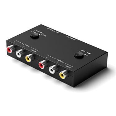 Imagem de ILIWIWY Adaptador de 2 portas RCA para HDMI AV para HDMI composto para HDMI vermelho amarelo branco para conversor de vídeo e áudio HDMI compatível com 16:9/4:3 para TV, WII, VHS, projetor, PS1, PS2/3