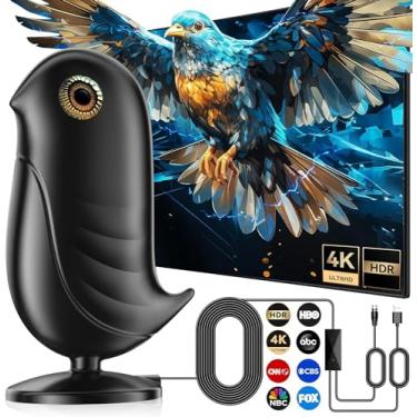 Imagem de Antena HD de longo alcance de 1200 milhas para Smart TV e todas as TVs mais antigas, antena de TV digital interna para canais locais, suporta HD 4K 1080P com amplificador de sinal e cabo de 5,5 m