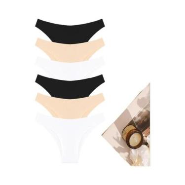 Imagem de Conjunto De 6 Calcinhas De Seda Gelada Sem Costura De Cintura Baixa, R