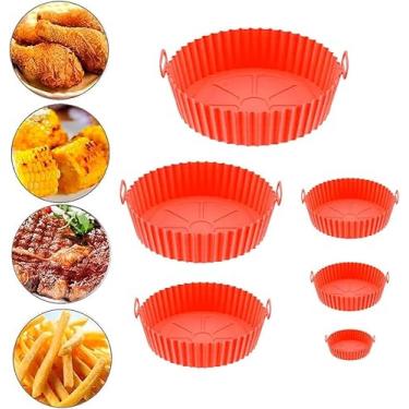 Imagem de Kit 6 Formas Silicone Para Air Fryer Fritadeira Elétrica Antiaderente Reutilizável Vários Tamanhos Redondo Fácil Limpeza e Muito Resistente Livre de BPA [KRV Magazine]
