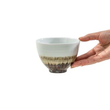 Imagem de Cerâmica esmalte criativo cor combinando tigela de arroz doméstico requintado personalizado talheres - forno marrom 10,7 cm