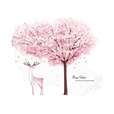 Imagem de Adesivos De Parede De Flor De Pêssego Autoadesivos Fundo Floral Para D