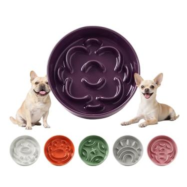 Imagem de Tigela de cerâmica para alimentação lenta para gatos - Prato de ração para cães pequenos com design de labirinto - Tigela para alimentação de gatos - Alimentador lento para alimentação de animais de