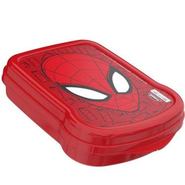 Imagem de Sanduicheira c/ Tampa Homem Aranha Lanche Escola Infantil - Plasutil