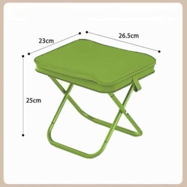 Imagem de Banqueta Dobrável de Alumínio para Camping, Banquinho Portátil Leve com Bolsa com Zíper, Banco Resistente para Pesca, Praia e Viagem(verde)