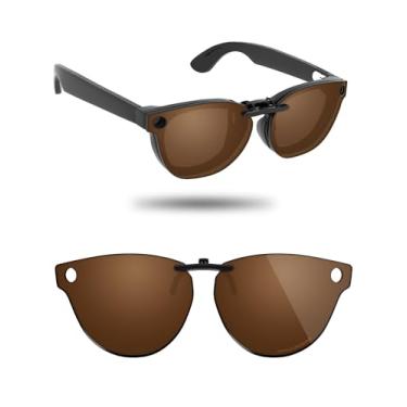 Imagem de Fiskr Óculos de sol polarizados Clip-On para Ray-Ban Meta Skyler RW4010 e Gen 2 RW4014 52 mm - Proteção UV, Marrom âmbar., 52mm