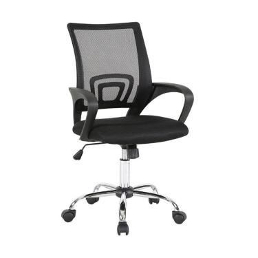 Imagem de Cadeira de Escritório com Ajuste de Altura e Apoio de Braço até 120Kg Manchester Preto