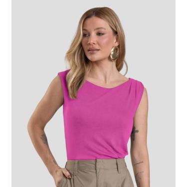 Imagem de Regata Feminina em Visco Tricot Dianna Rosa, PP, Rosa