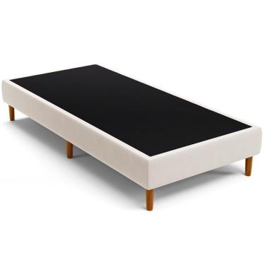 Imagem de Base Para Cama Box Solteiro 88cm Sleep W01 Suede Bege - Lyam Decor