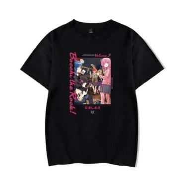 Imagem de Camiseta Masculina Bocchi the Rock Anime, Confortável, Com Estampa Hip