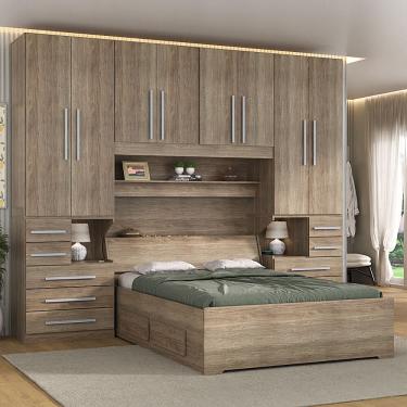Imagem de Guarda-roupa de Casal com espaço para cama Box Padrão 1223S Castanho