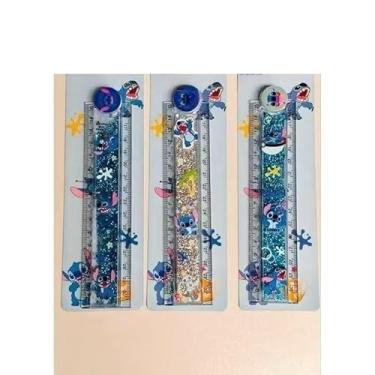 Imagem de Régua dobrável transparente com glitter - Adoravelmente brilhante, adequada para artigos de papelaria, artesanato e uso diário (Aleatoria 1unidades)