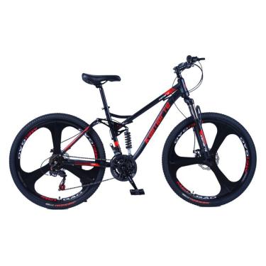 Imagem de Bicicleta Aro 26 Bike Roda Magnésio Wct Fitness 21 Marchas Aço Carbono Preta Vermelha