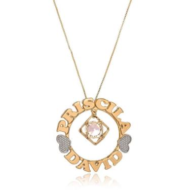 Imagem de Colar Mandala Envolvido Pelos Nomes E Pingente Cubico Com Ponto De Luz Em Zircônia