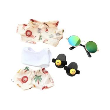 Imagem de Conjunto De Roupa De Praia Para Boneca Labubu Mini De 17cm, Cadeira De