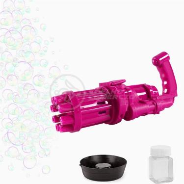 Imagem de Máquina Elétrica Lança Bolhas Sabão Infantil Rosa