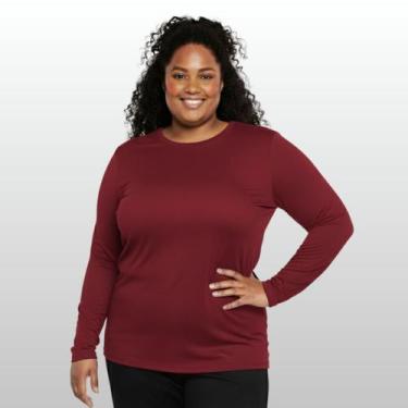 Imagem de Camisa Térmica Feminina Plus Size Manga Longa Proteção UV 50+ Frio e C