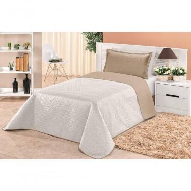 Imagem de Cobre Leito Dupla Face Solteiro Clara 02 Peças - Branco-cáqui