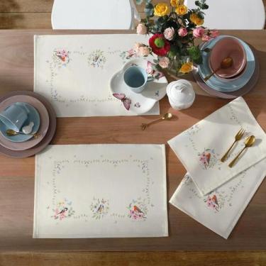 Imagem de Lugar Americano 4 pcs Dohler Jardim jogo Americano kit Pássaros Clean 