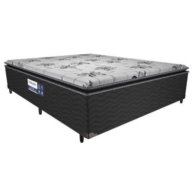 Imagem de Cama Box Conjugado Casal: Colchão Ortopédico D28 Pillow Top Black (138x188x50)