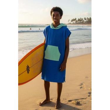 Imagem de Poncho Surfista Infantil - Conforto E Carinho, Azul, 10
