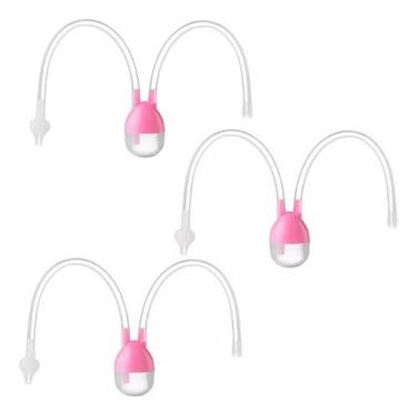 Imagem de Kit 3 Aspirador Nasal De Bebê Higiene Nariz Sugador Infantil - DricaKi