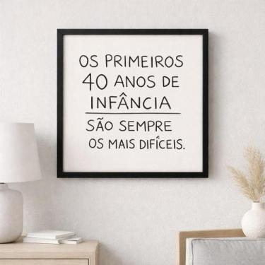 Imagem de Quadro Decorativo Adultos Crianças 33X33 Mold Branca Vidro - Quadros O