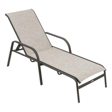 Imagem de Espreguicadeira Bege Aluminio Reclinavel 120kg - Budapeste