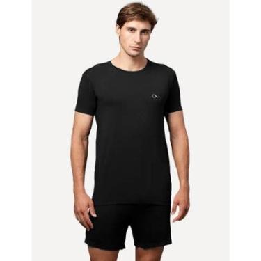 Imagem de Pijama Calvin Klein Short Curto Modal Light CK Logo Grande Preto-Masculino