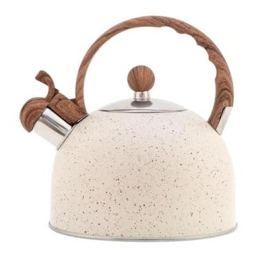 Imagem de Chaleira Com Apito Aço Inox Marmol 2,5 Litros Alça Baquelite Leiteira 