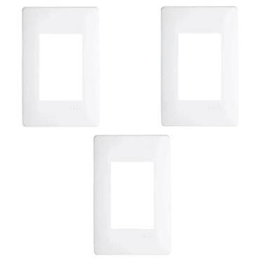 Imagem de Kit 3 Placa 4x2 3 Modulos Com Suporte Habitat Branco 3637
