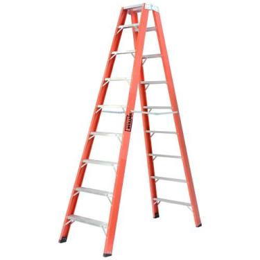 Imagem de Escada Fibra Vidro Tesoura Duplo Acesso 2,20 m 8 Degraus SÍNTESE