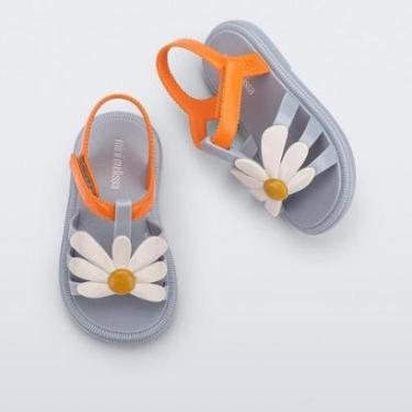 Imagem de Sandália Infantil Mini Melissa Hip Bloomy Baby Azul/Laranja-Feminino