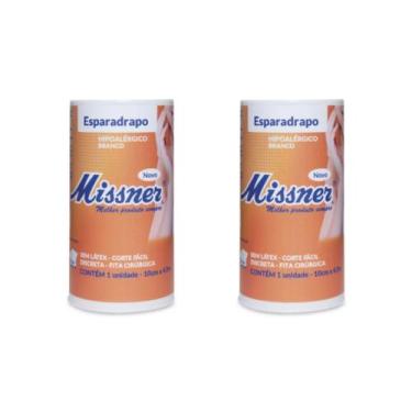 Imagem de Esparadrapo Impermeável Bege 10cm x 4,5m Missner - Kit 2 unidades