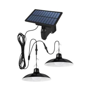 Imagem de Luminária Solar Pendente Branca Com Controle Remoto Para Camping, Jard